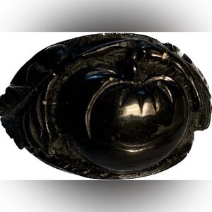 New vintage black garden acrylic cocktail ring single